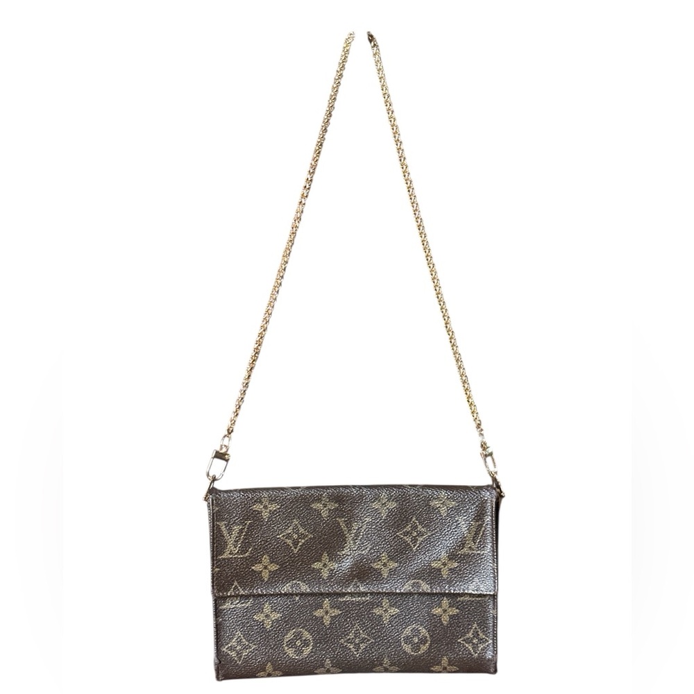 Louis Vuitton Vintage Coated Canvas MonograConverted Wallet to Crossbody Bag